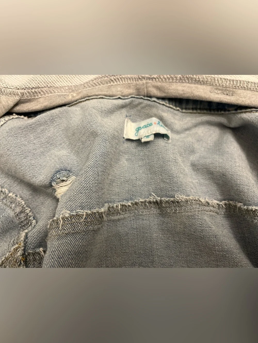 Grace & Lace Distressed denim jacket with removable hood